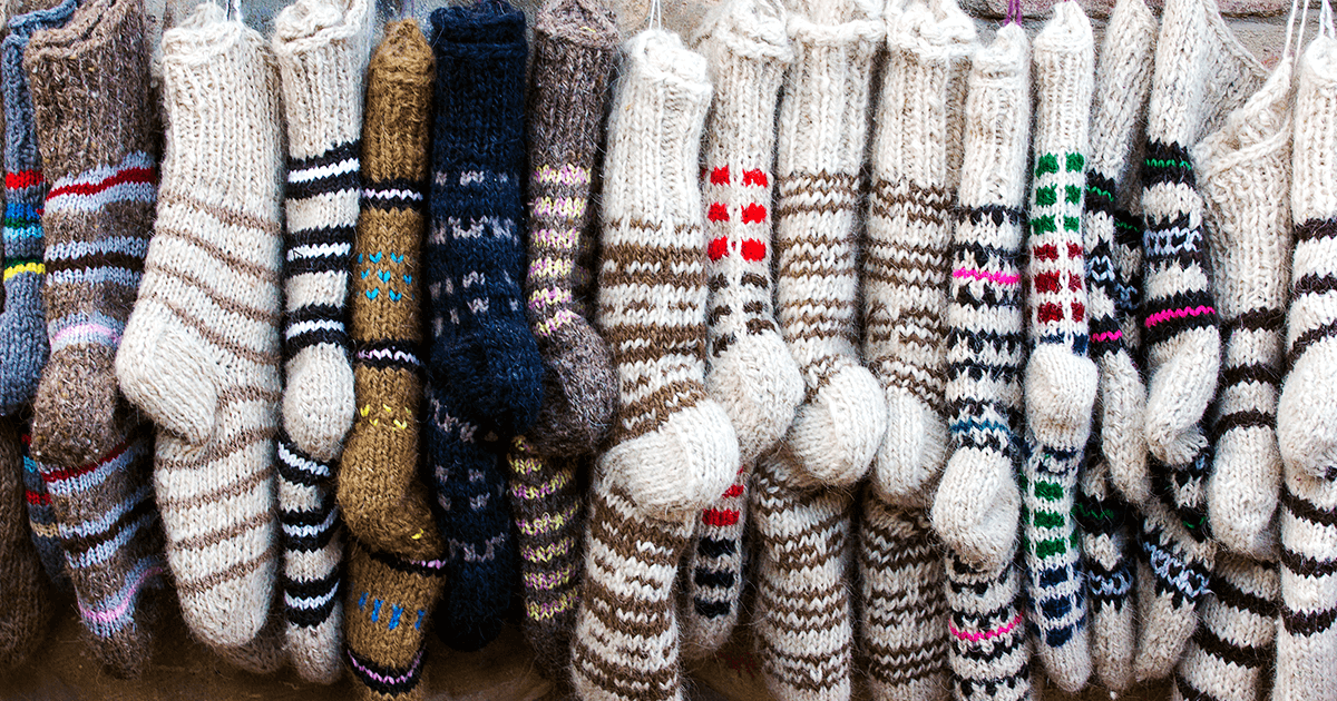 Calcetines de lana de oveja - Artesanías de Chile